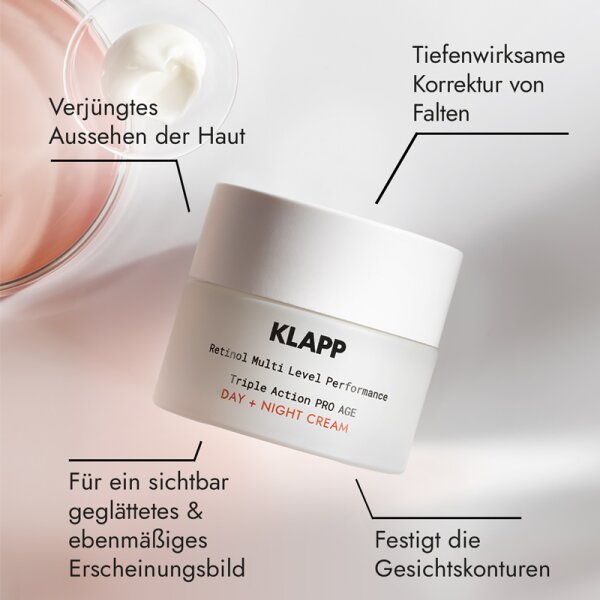 KLAPP Skin Care Science Resist Aging Retinol Triple Action Pro Age Day + Night Cream Gesichtscreme