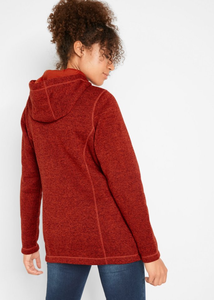 Strick-Fleecejacke mit Kapuze