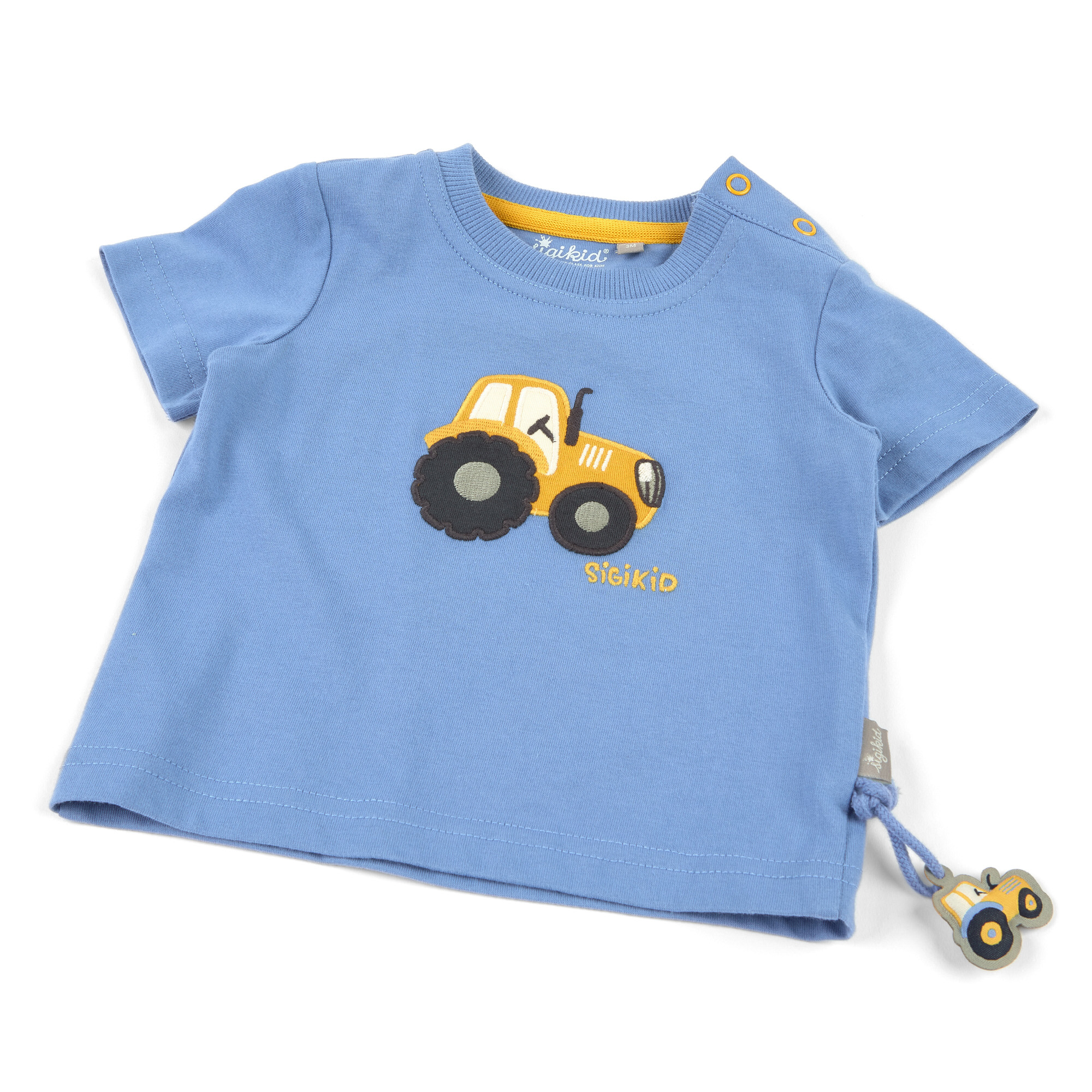Blaues Baby T-Shirt gelber Traktor