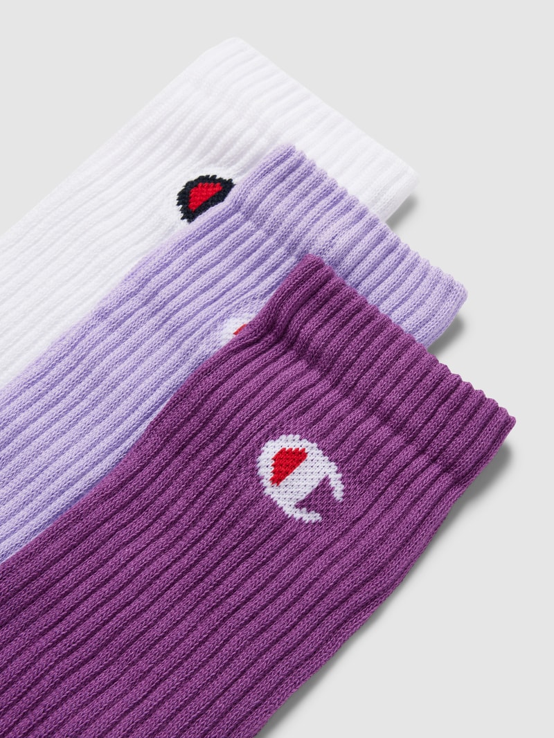Socken mit Label-Print im 3er-Pack in flieder