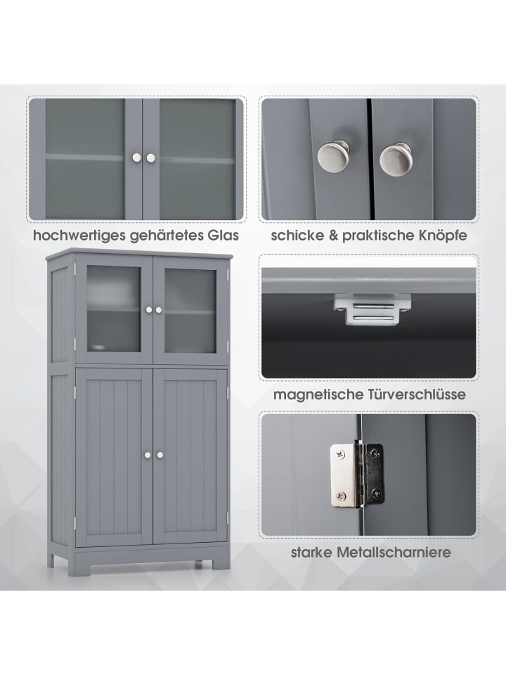 COSTWAY Badezimmerschrank in Grau günstig kaufen onesize