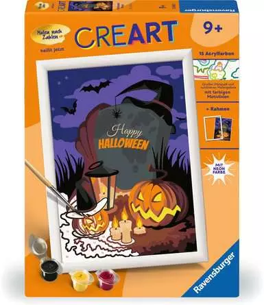 CreArt Halloween Mood - Malen nach Zahlen für Kinder ab 9 Jahren