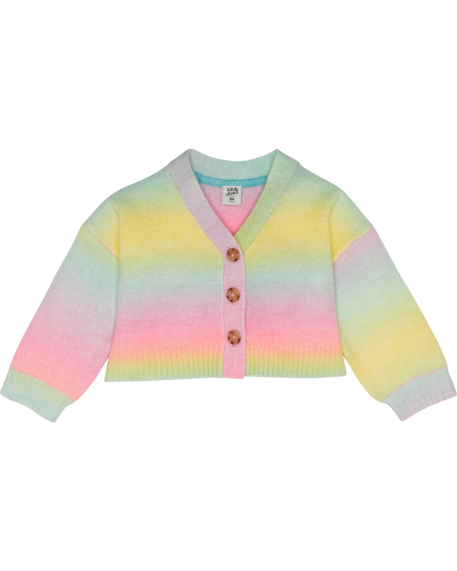 Strickjacke in Regenbogenfarben