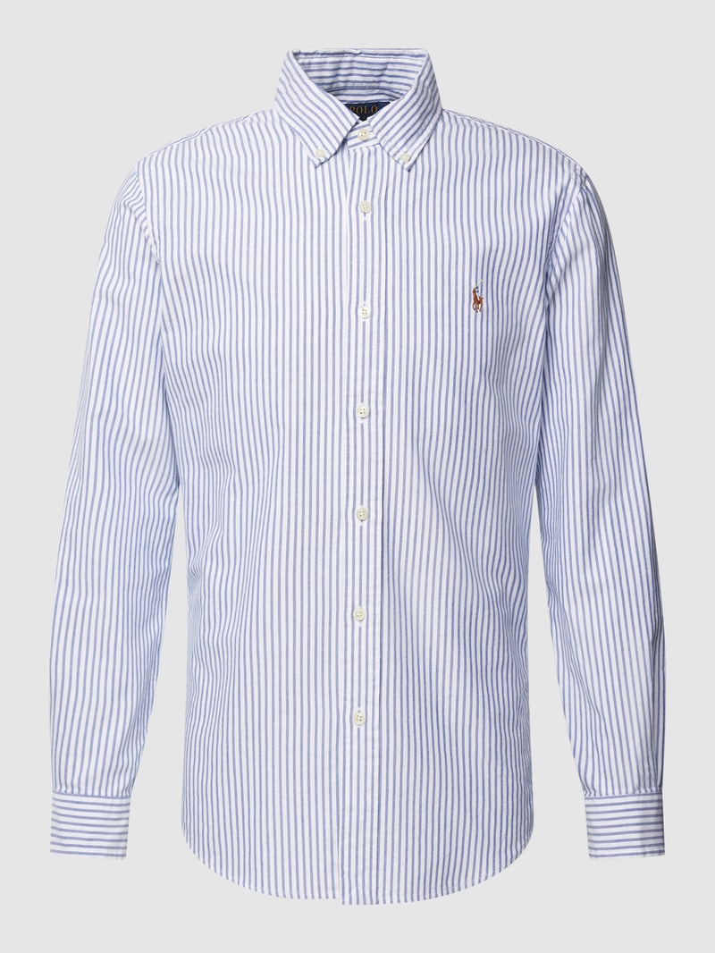 Custom Fit Freizeithemd mit Button-Down-Kragen in ozean blau