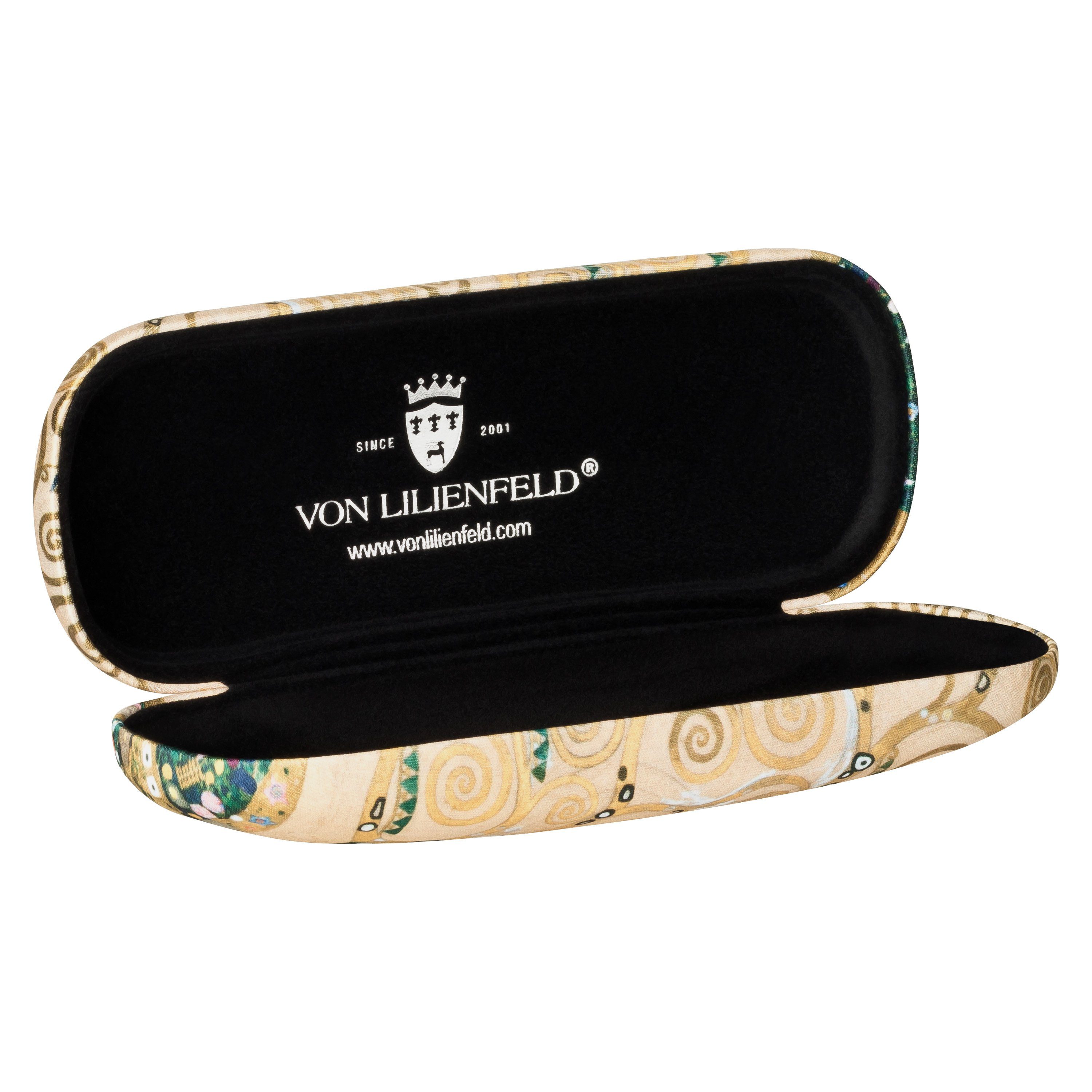 von Lilienfeld Brillenetui Brillenetui Gustav Klimt Lebensbaum Kunst Brillenbox, stabiles mit Mikrofaser bezogenes Hardcase