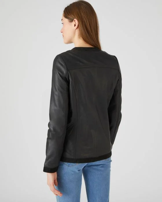 Veste cuir zippée
