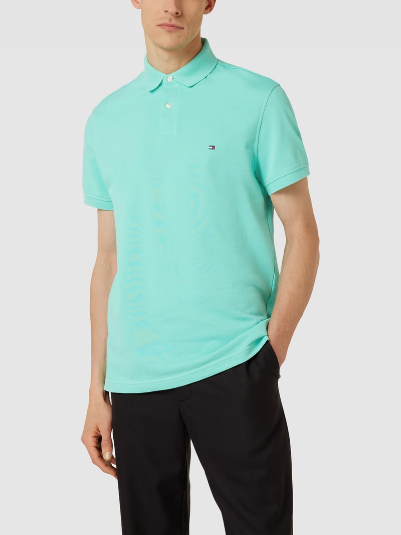 Poloshirt mit Label-Stitching in mint