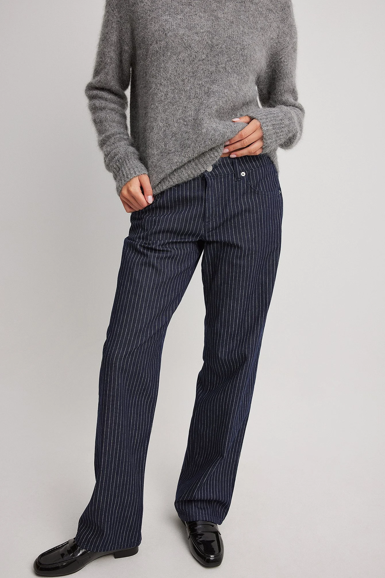 Gestreifte Denim-Jeans