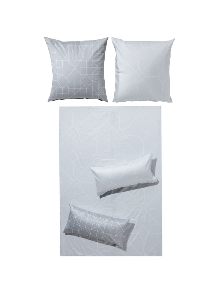 Erwin Müller Mako-Satin Wendebettwäsche in grau günstig kaufen