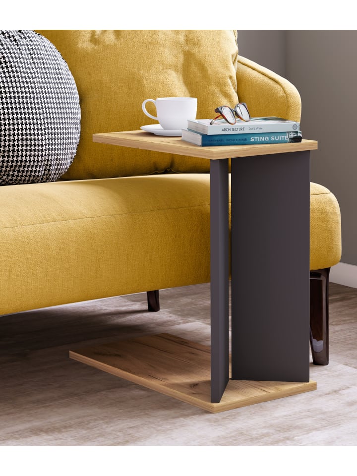 VCM  Holz Beistelltisch Couchtisch Sofatisch Nachto M in Honig-Eiche / Anthrazit günstig kaufen onesize