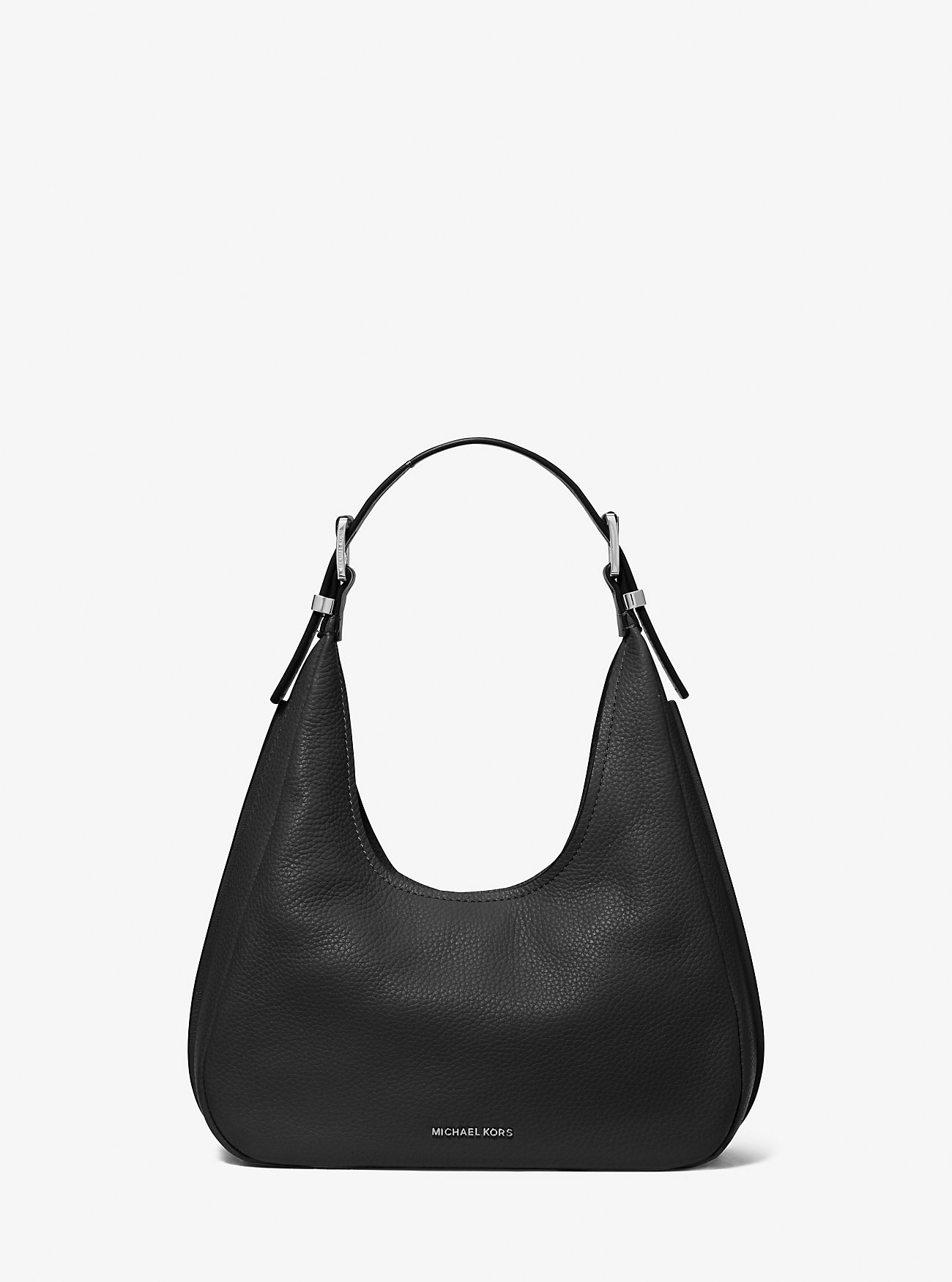 Nolita Small Pebbled Leather Hobo Shoulder Bag - BLACK