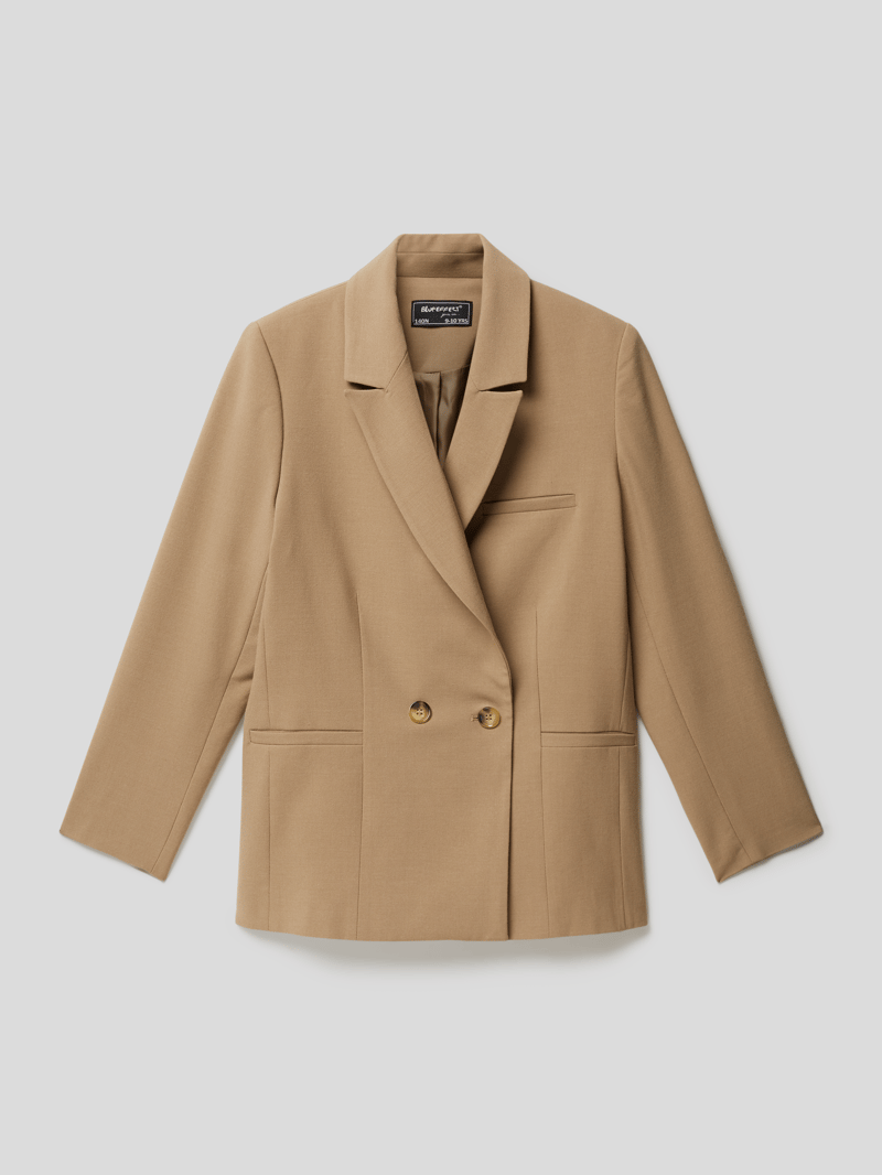 Blazer mit doppelreihiger Knopfleiste in ecru