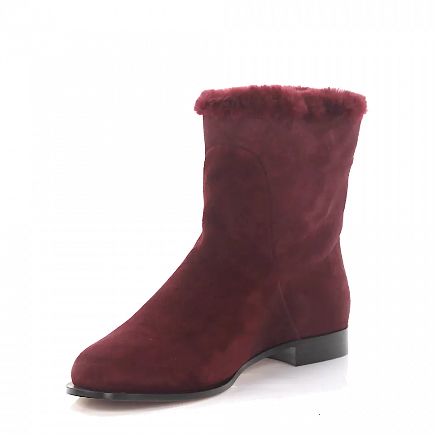 Jimmy Choo - Klassische Stiefeletten MISSION Veloursleder - rot