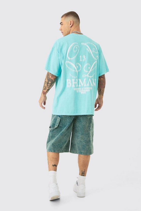 Oversize T-Shirt mit Bhman-Print