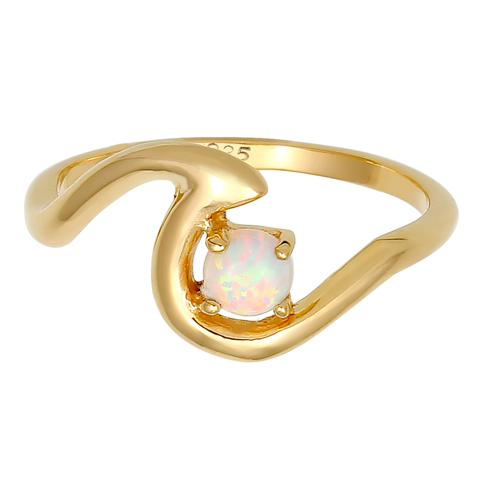 Elli Elli Bague Vageu Mer Geo Opale Synthétique Bague Femme - (925/1000) Argent Bague