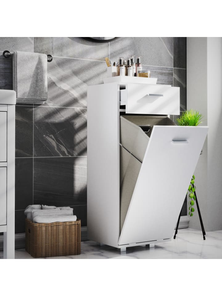 VCM  Wäscheschrank Wäschetruhe Wäschebox Zalo S in Weiß günstig kaufen onesize