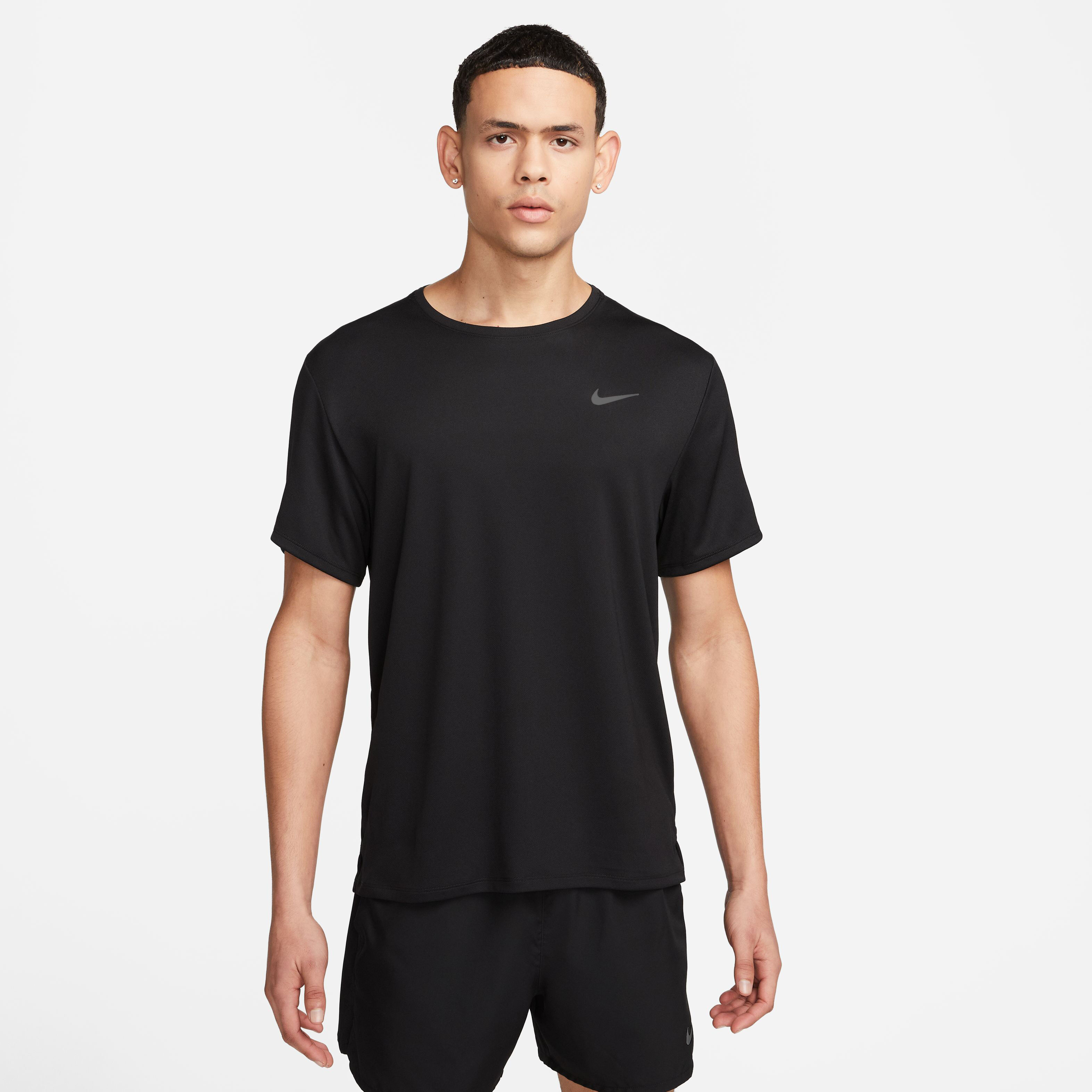 Dri-Fit Miler UV Laufshirt Herren - Schwarz, Grau