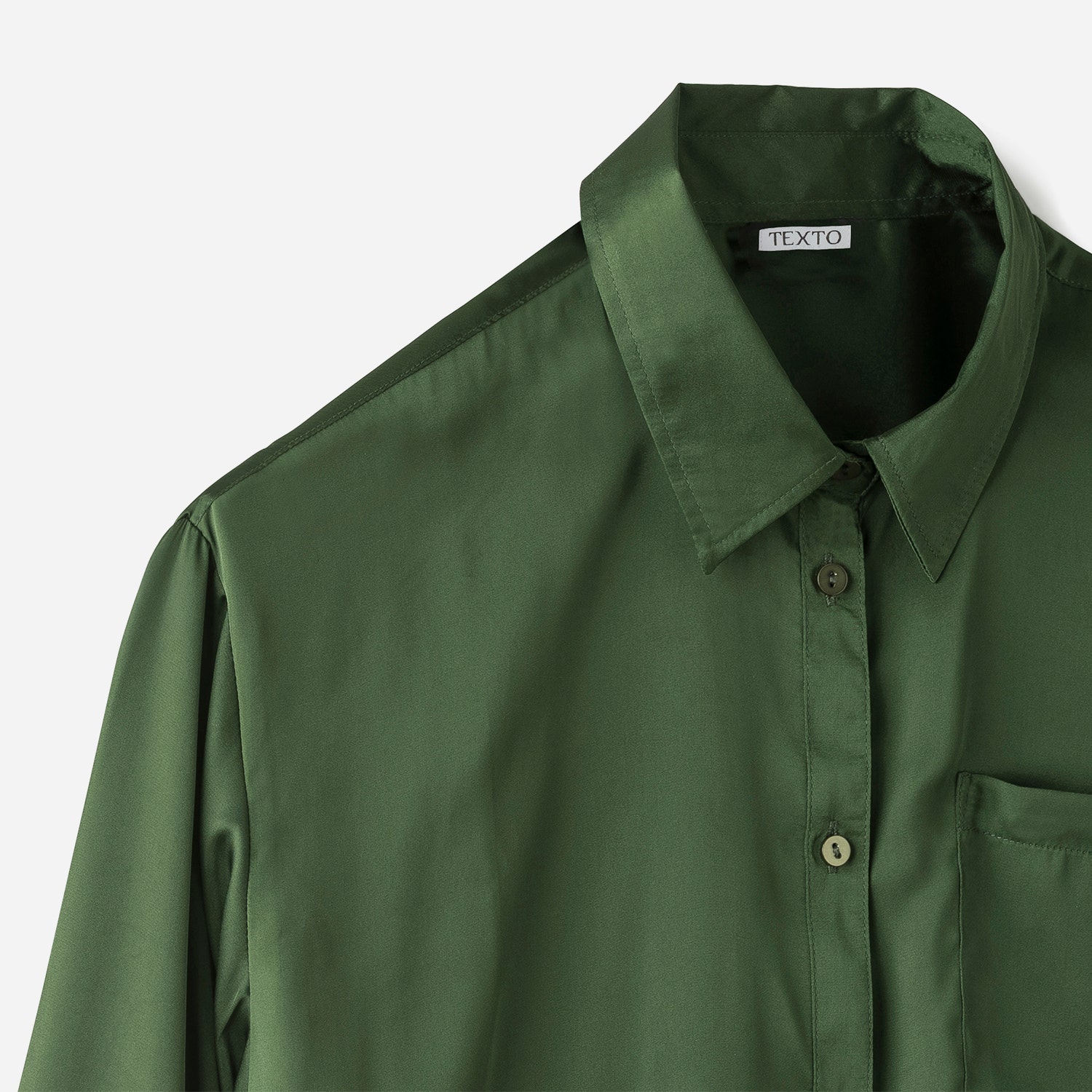 Chemise TEXTO vert foncé satiné