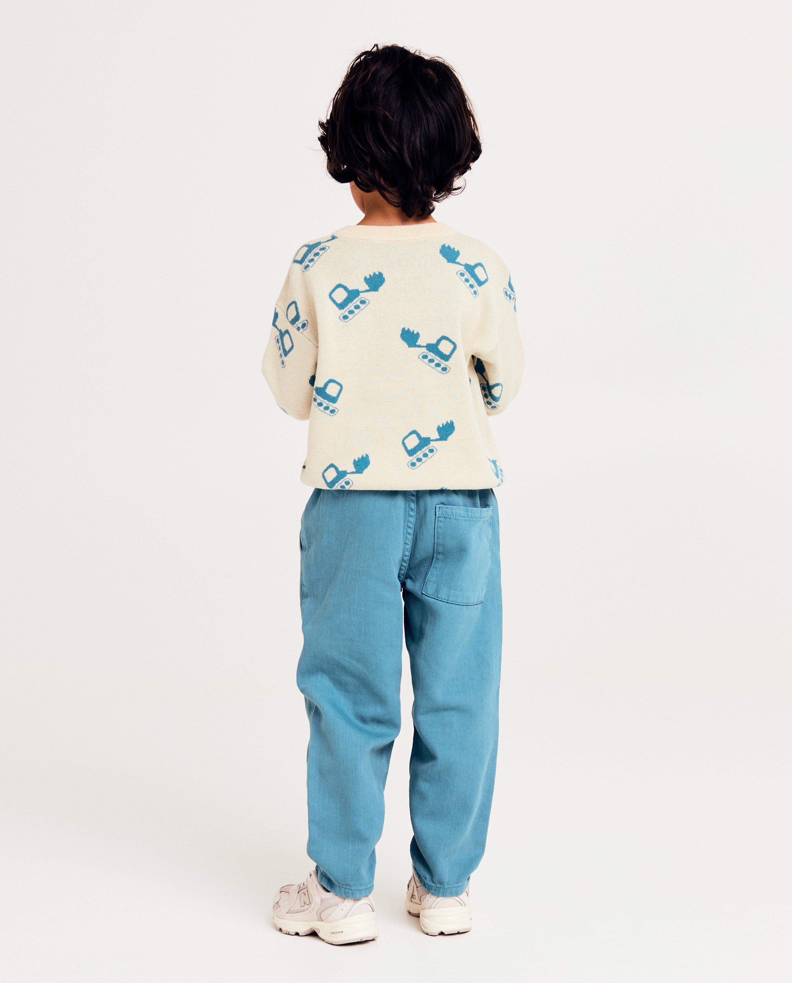 Pantaloni Besties Blue, croială largă, albastru