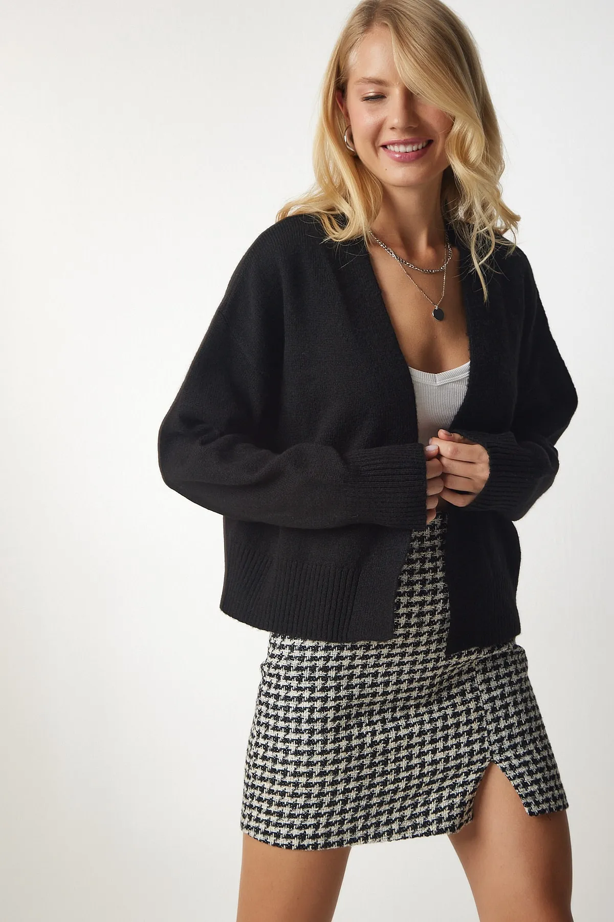 Happiness İstanbul  Strickjacke - Schwarz - Relaxed Fit