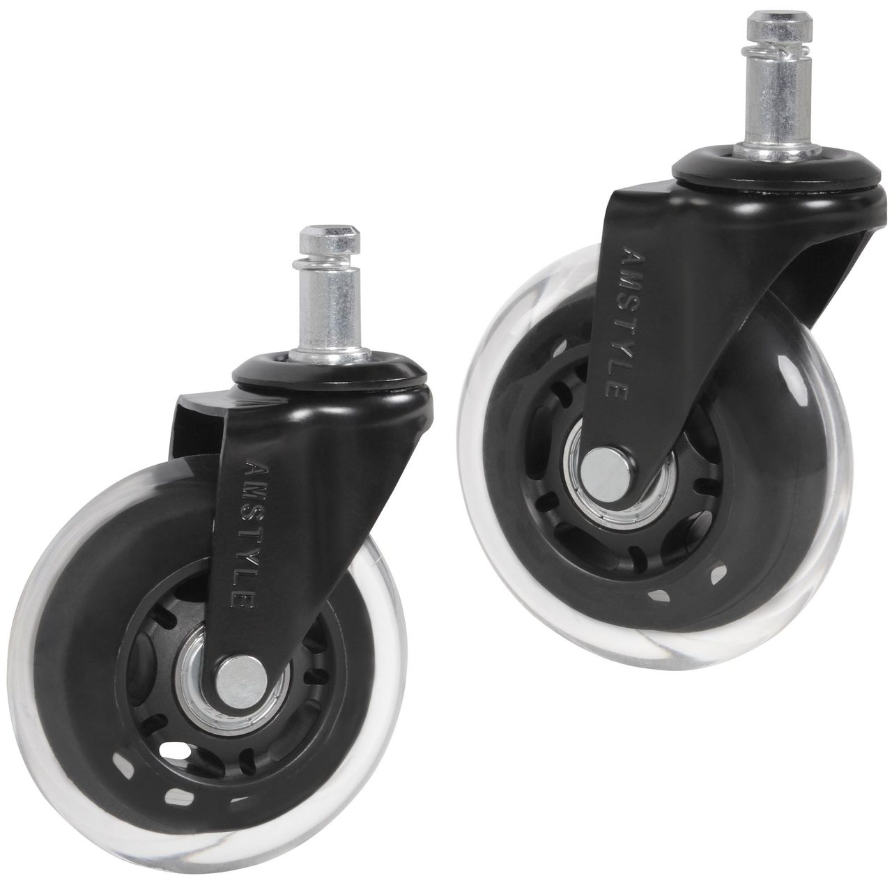 Amstyle 5er Set Bürostuhlrollen 7 x 7 x 3 cm Schwarz
