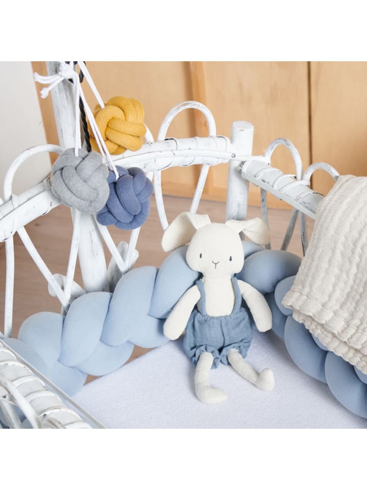 nordic coast company  Baby Gym Spielzeug Knoten Blau | Grau | Curry - 3er Set günstig kaufen onesize