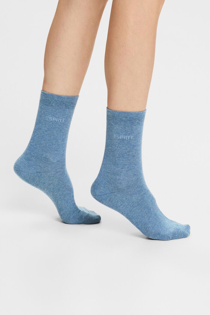 Socken im Doppelpack mit eingestricktem Logo, Bio-Baumwolle