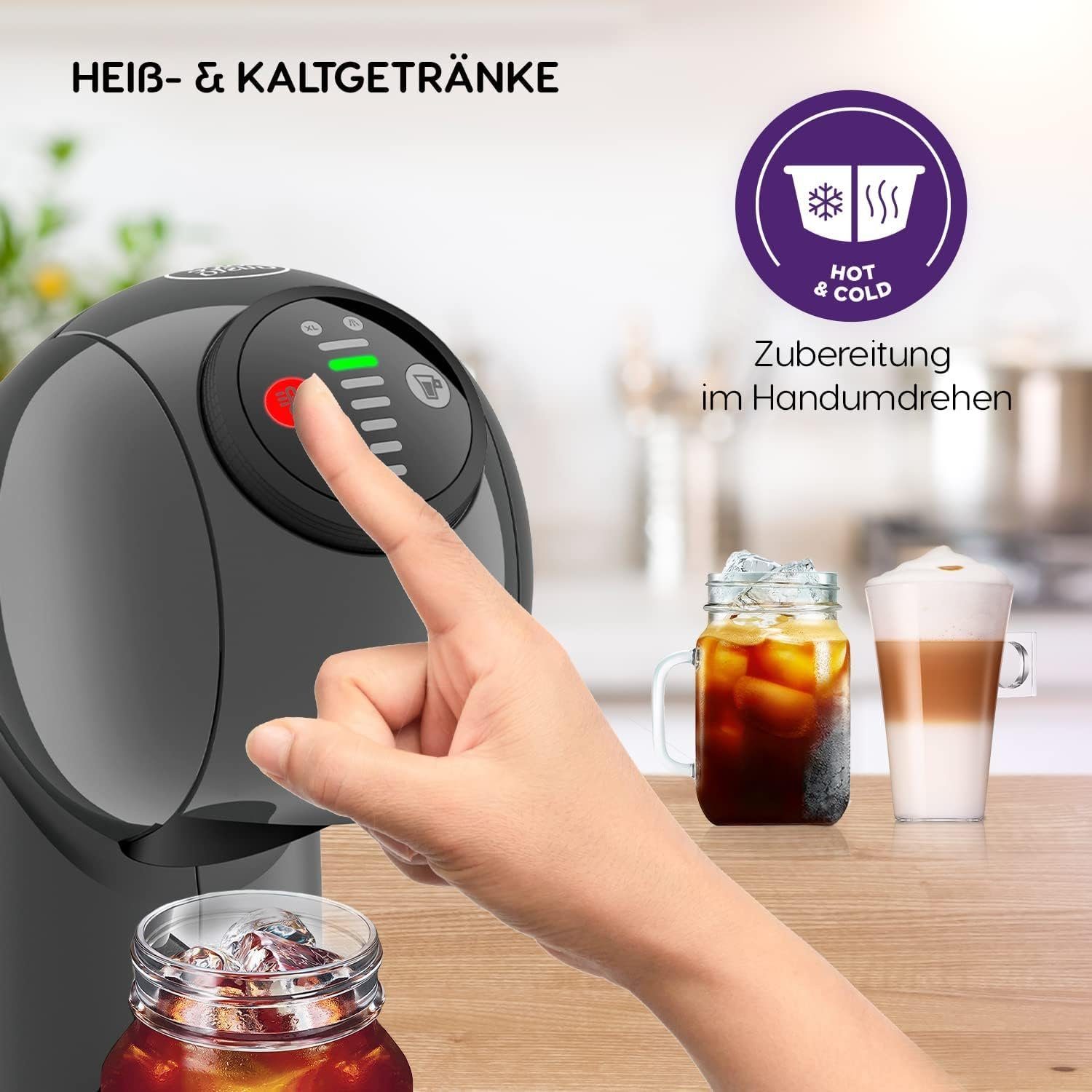 Krups Kapselmaschine Nescafé Dolce Gusto Genio S Kapselmaschine KP243B, 15bar Pumpendruck, 0,8L Wassertank, XL-Funktionalität