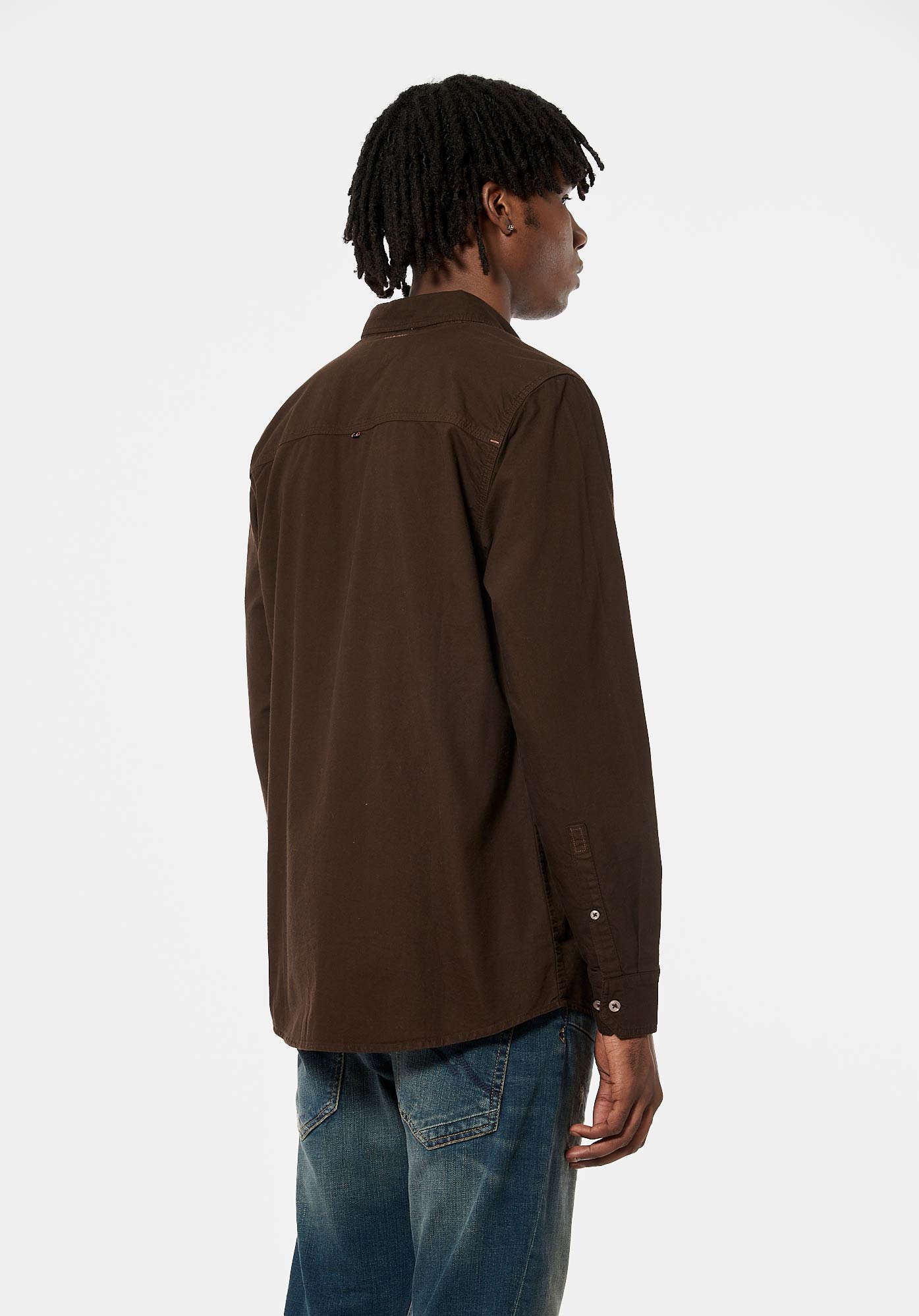 TOMEK  Chemise marron Homme en 100% coton