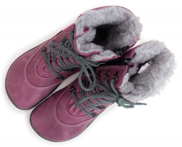 Fare Bare |vA ~ Schnürstiefel Leder Winter + Tex ~ Beere