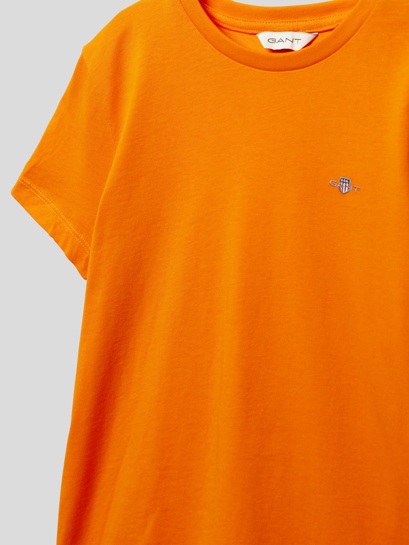 T-Shirt mit Logo-Stitching Modell 'SHIELD' in orange