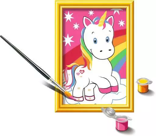 CreArt Süßes Einhorn - Malen nach Zahlen für Kinder ab 7 Jahren