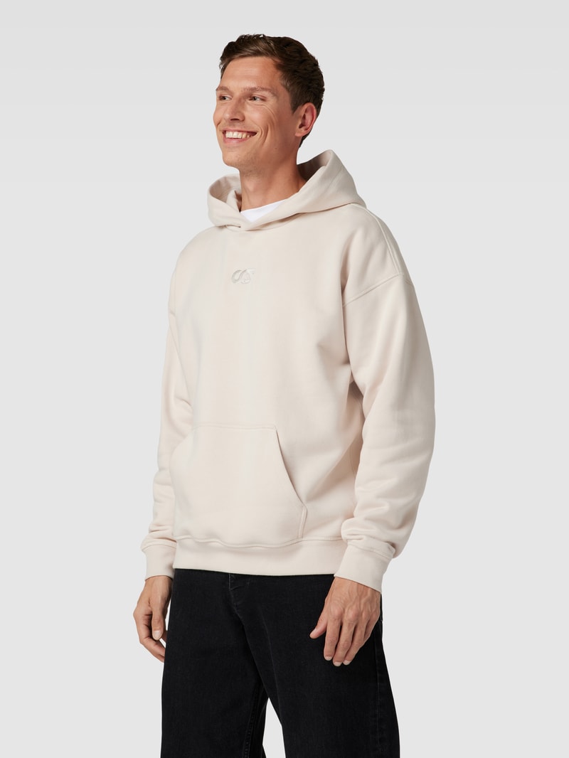 Hoodie mit Logo-Stitching Modell 'SEOVA' in stein