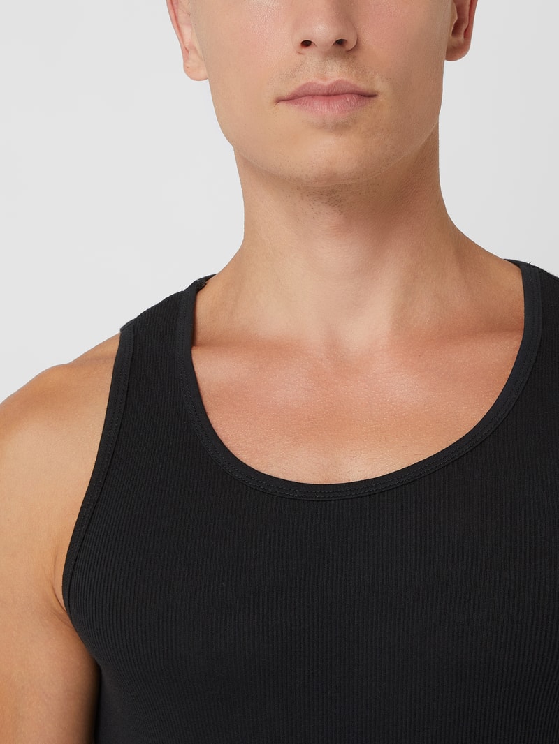 Tanktop aus Baumwolle im 2er-Pack in schwarz