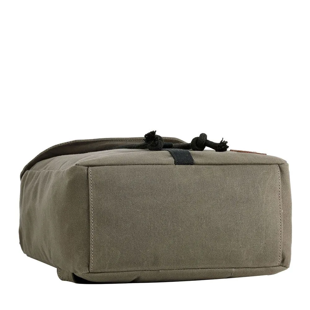 Troop London Heritage Waxed Canvas Laptop Backpack - Olive