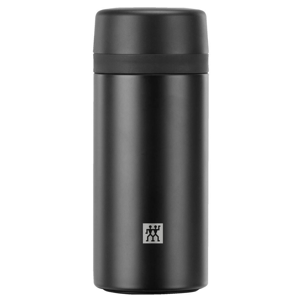 Isolierflasche für Tee & Infused Water, 420 ml, Edelstahl, Schwarz
