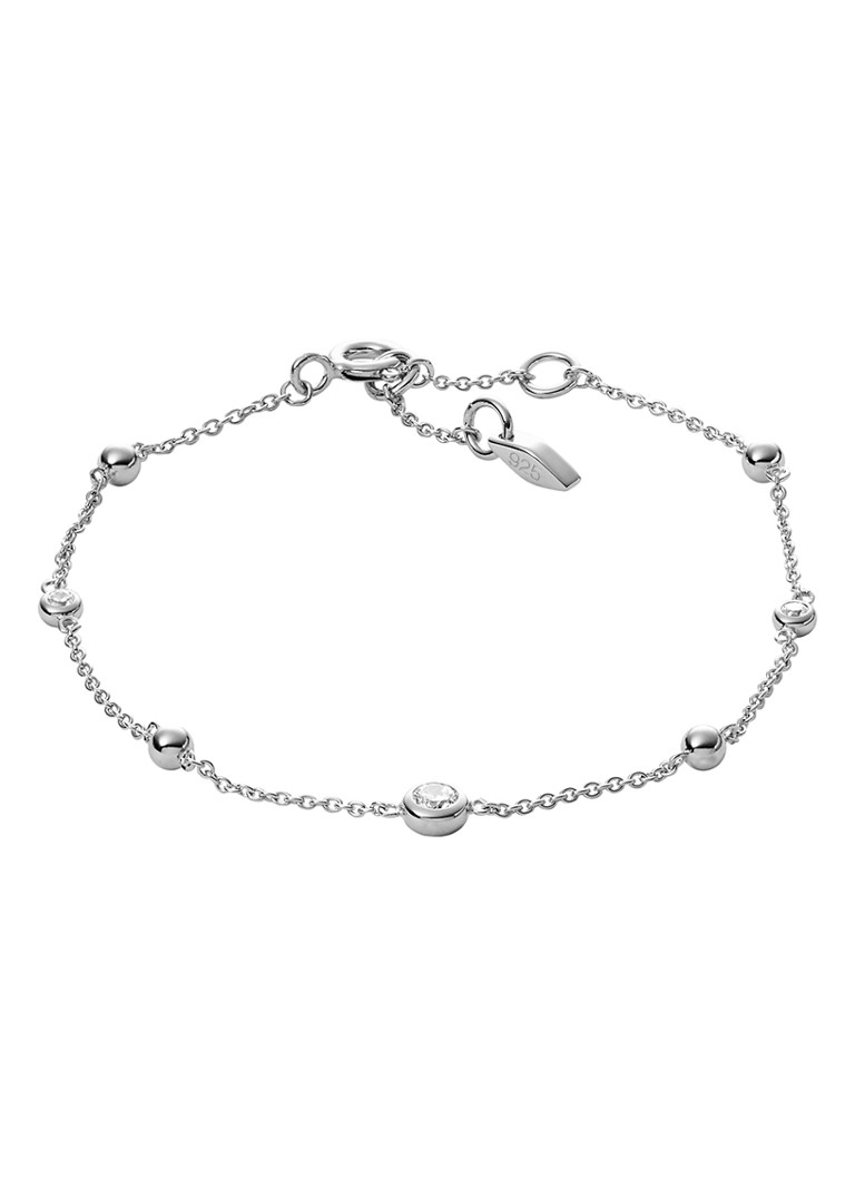 Bracciale in argento fossile con pietre di zirconia cubica JFS00452040