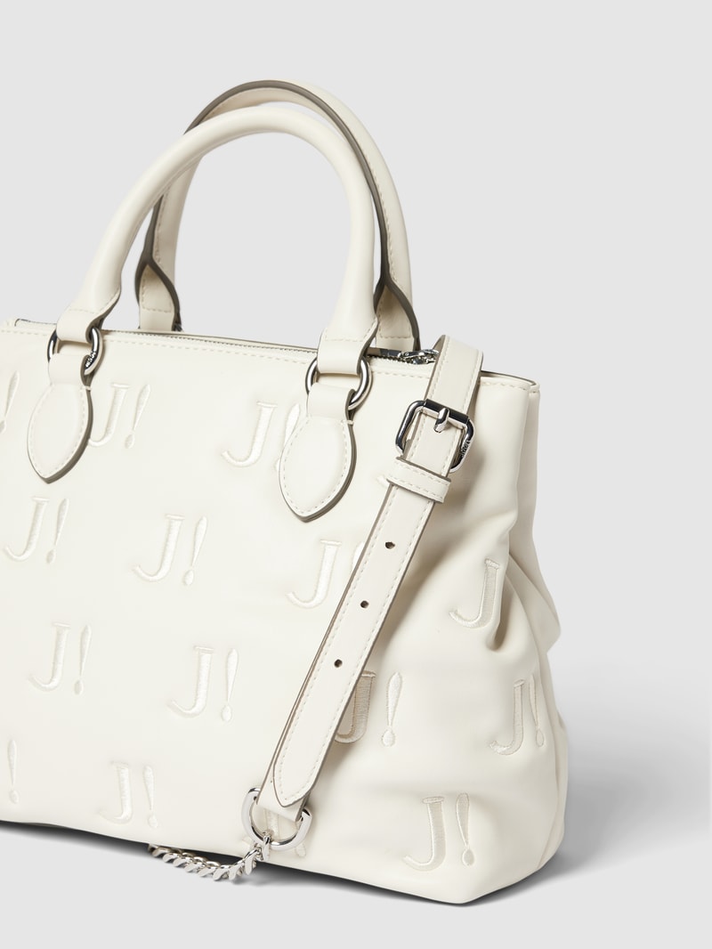 Handtasche mit Allover-Logo-Stitchings Modell 'serenita' in offwhite