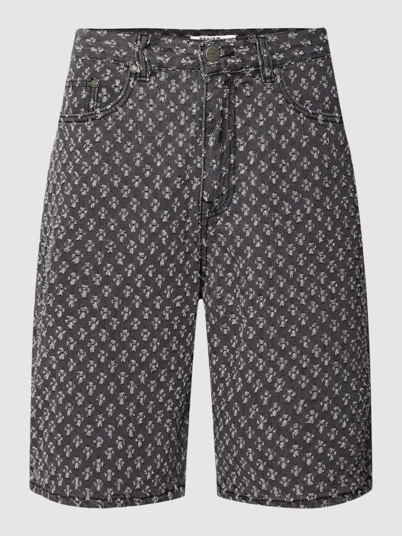 Shorts mit Allover-Muster in schwarz