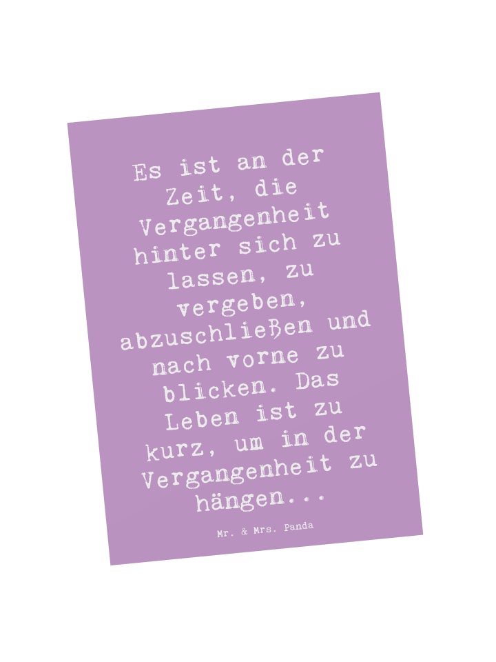 Mr. & Mrs. Panda Postkarte Spruch Vergebung und Zukunft mit Spruch in Lavendeltraum günstig kaufen onesize