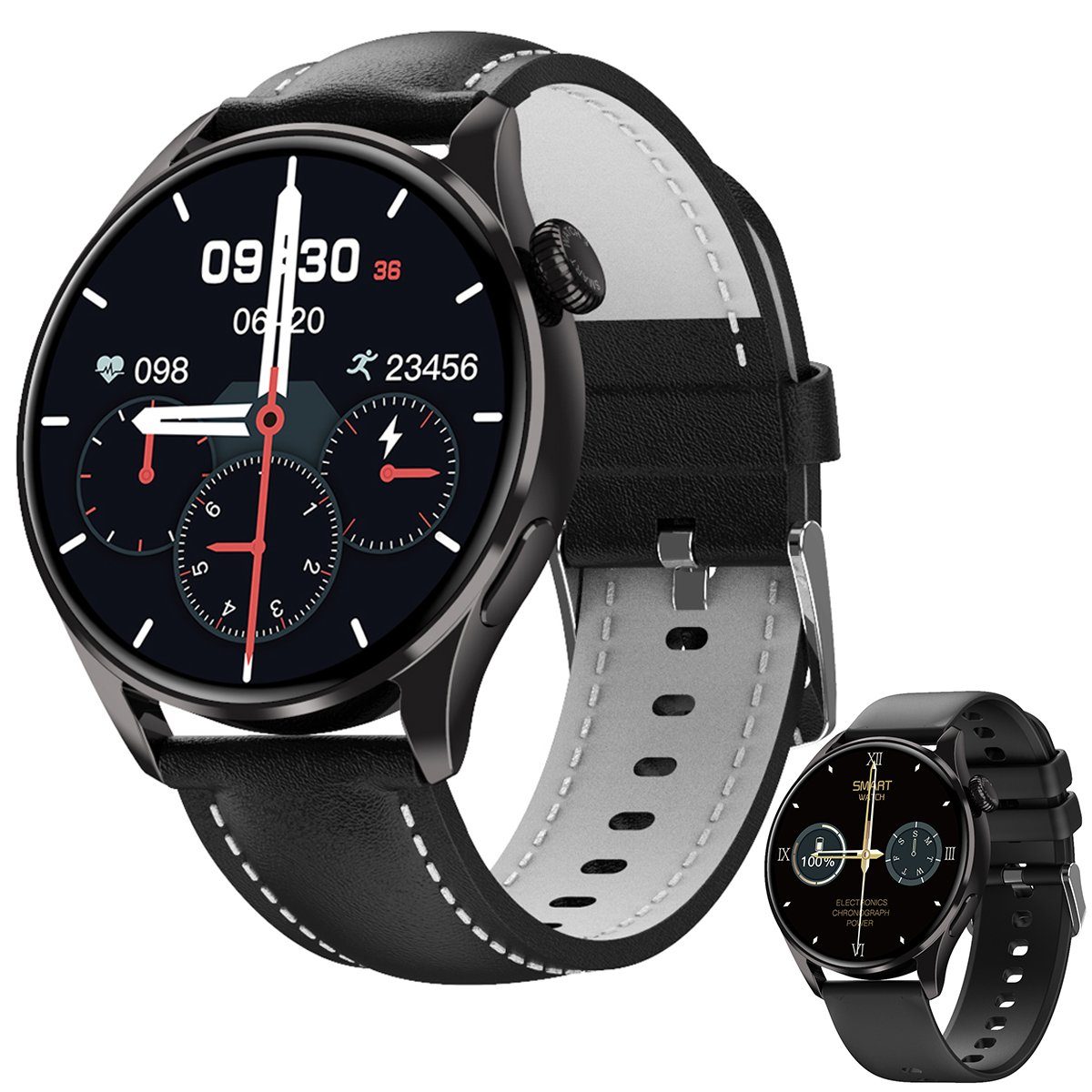 Mutoy Smartwatch für Damen Herren, Fitness Tracker Uhr mit Anruffunktion Smartwatch (1,32