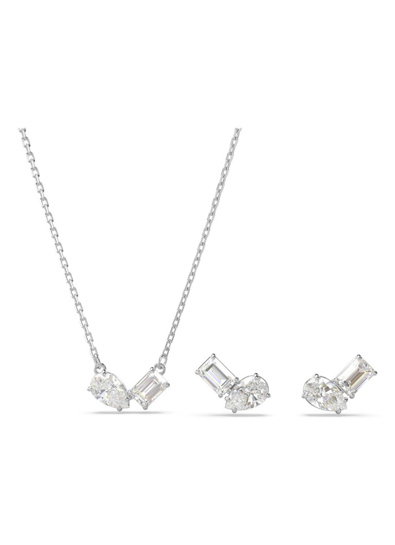 Swarovski Mesmera set of necklace and stud earrings with crystal