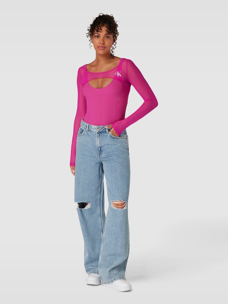 Body mit Allover-Muster Modell 'MESH LAYERED' in pink