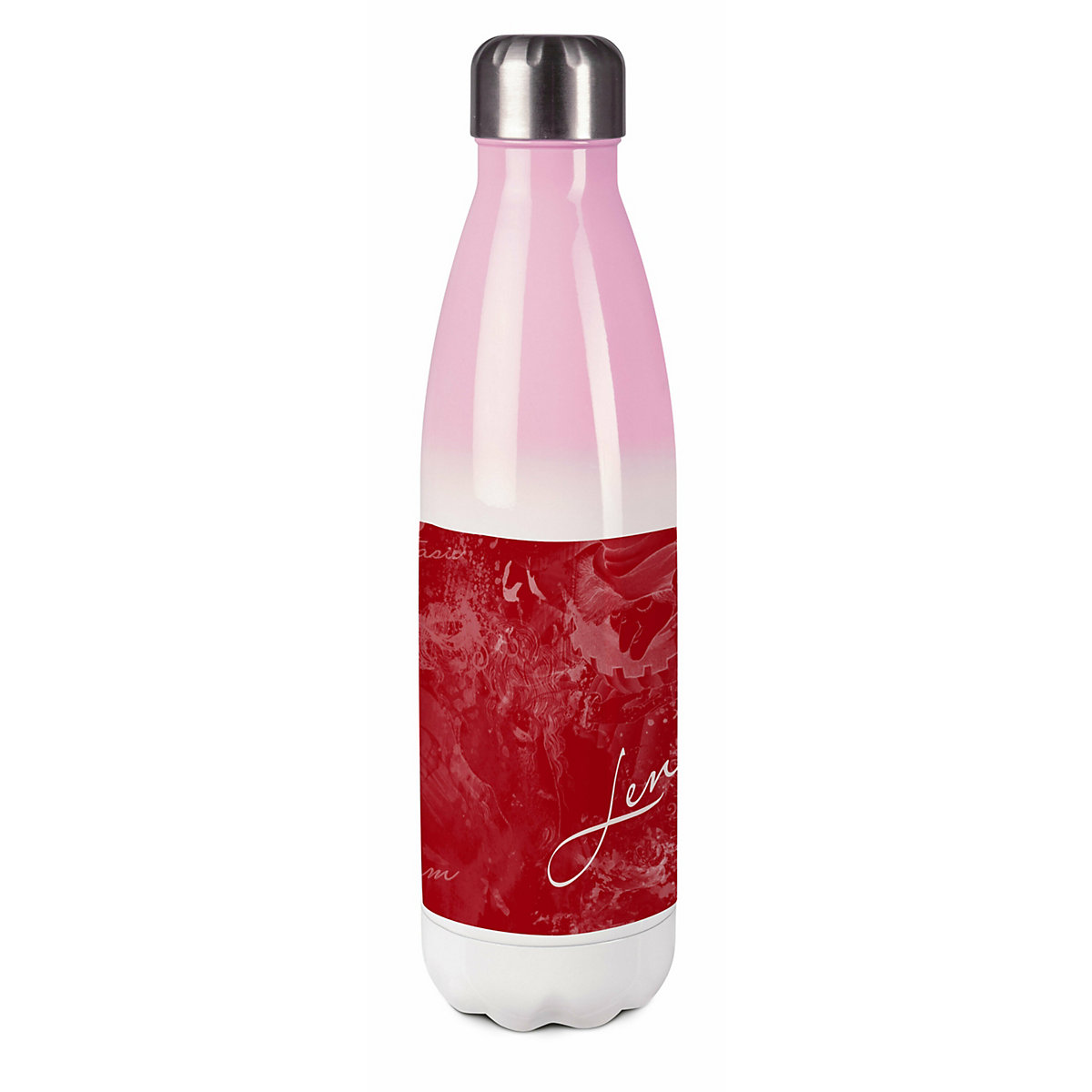 Edelstahl Kinder Thermoflasche / Trinkflasche bunt Traum Farbe rot Spülmaschinenfest, Auslaufsicher, Bruchfest, Doppelwandig, Für Heißgetränke geeignet, Mit Deckel, Isoliert