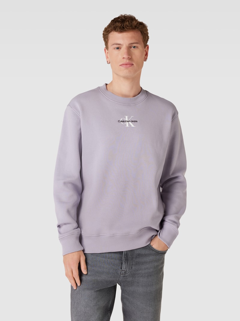 Sweatshirt mit Label-Detail in lavendel