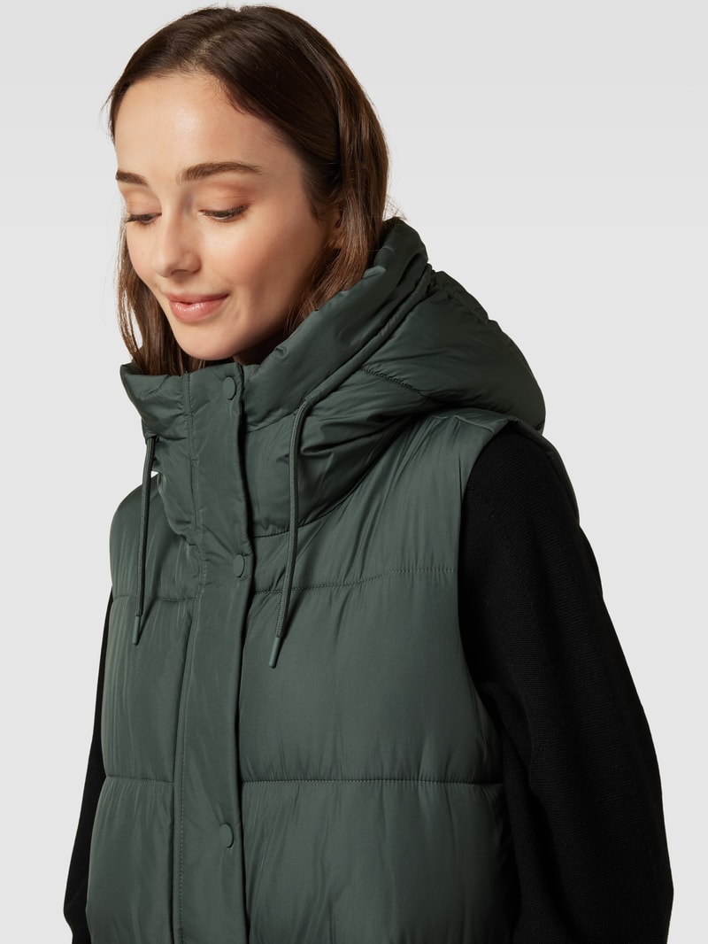 Steppweste mit Kapuze in khaki