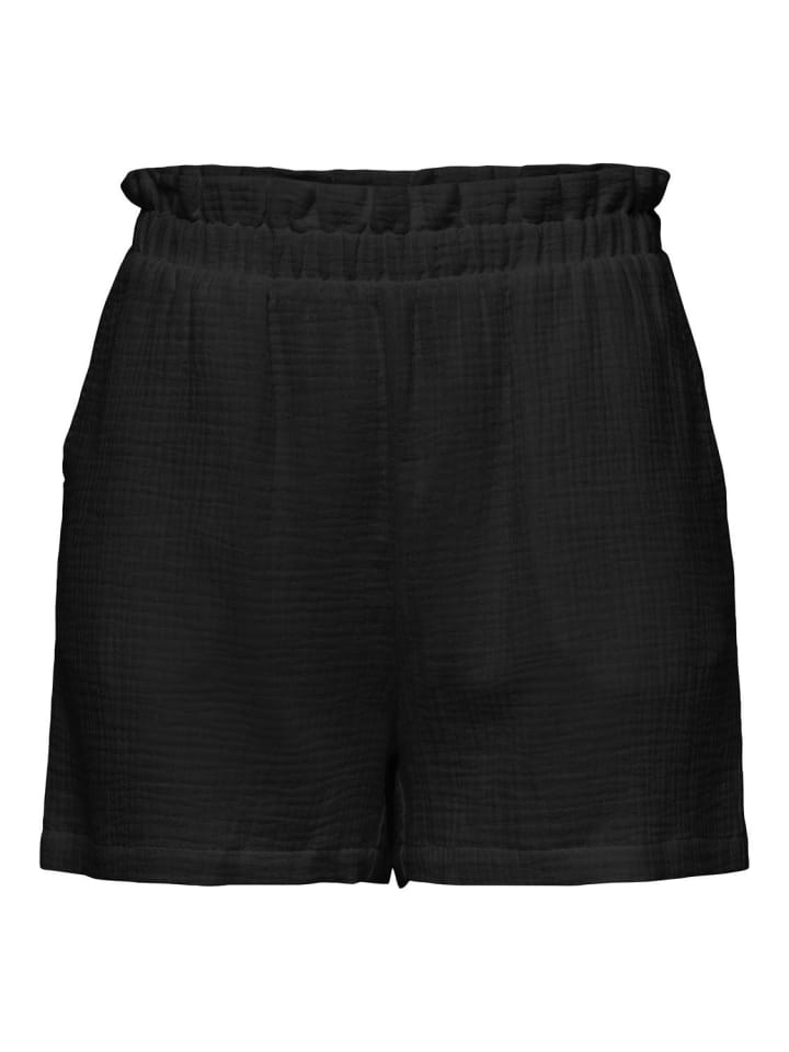 JACQUELINE de YONG Lockere Paperbag Shorts Kurze Stretch Sommer Pants in Schwarz günstig kaufen XS