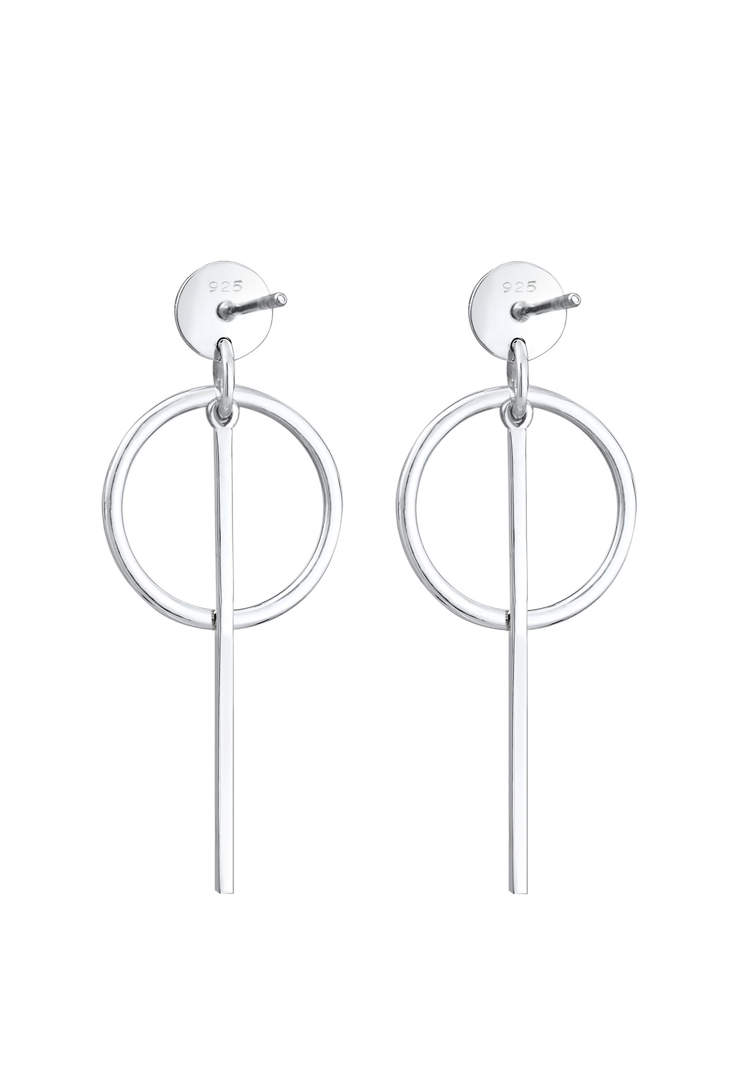 Orecchini pendenti geometrici minimalisti ed eleganti da donna Elli in argento sterling 925.