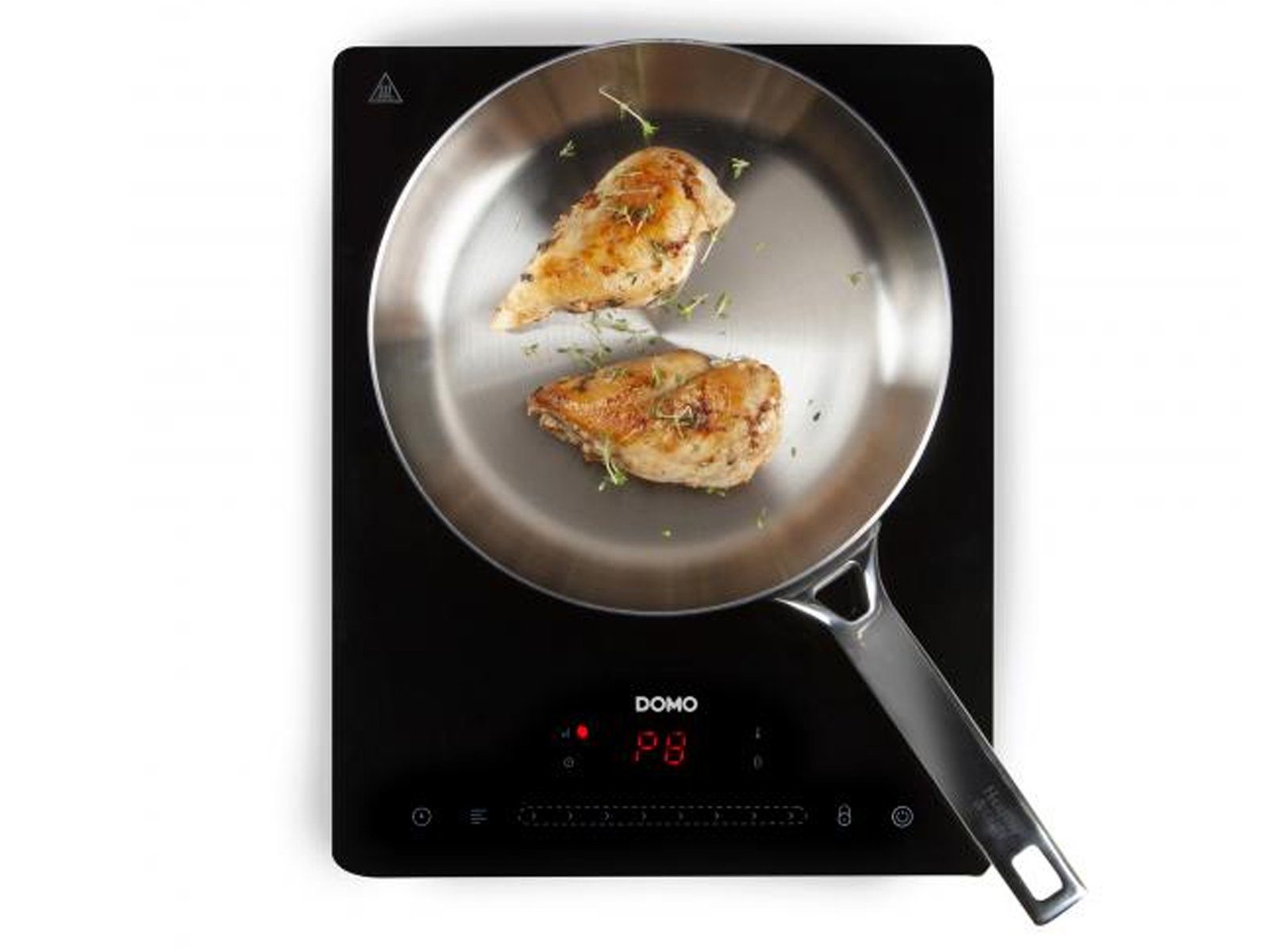 Domo Einzel-Induktionskochplatte, Mobiles 1er Platten elektrisches Kochfeld autark Ø20cm, auch Camping