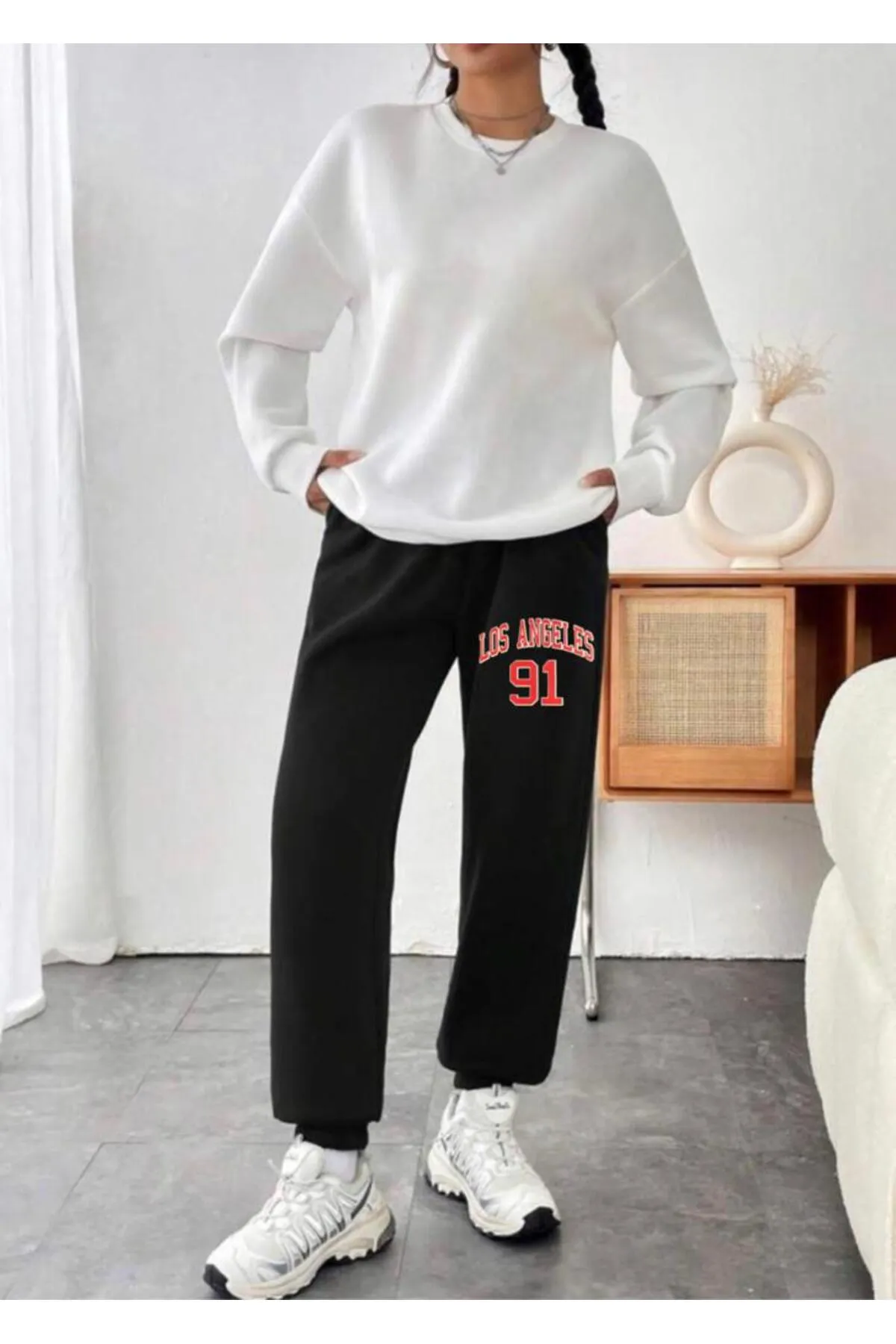My Blog  Bedruckte Jogginghose mit elastischem Bund und Beinen
